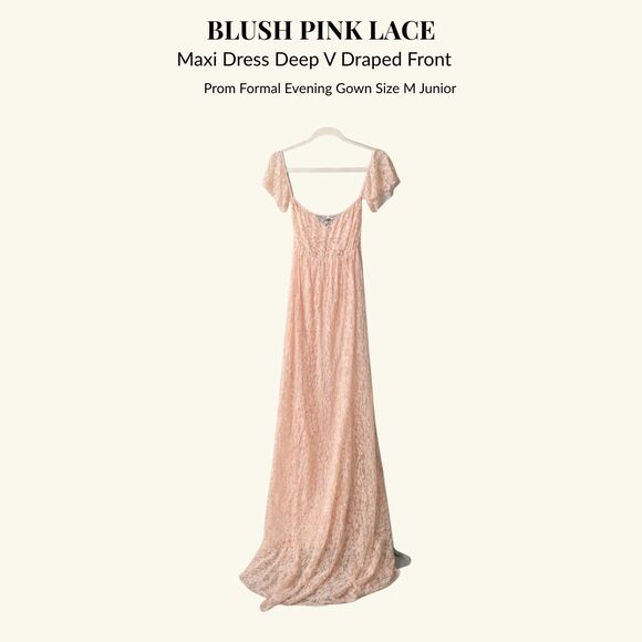 Dresses & Skirts - Romantic Blush Lace Maxi Prom Dress Fairycore Spring Vintage Formal